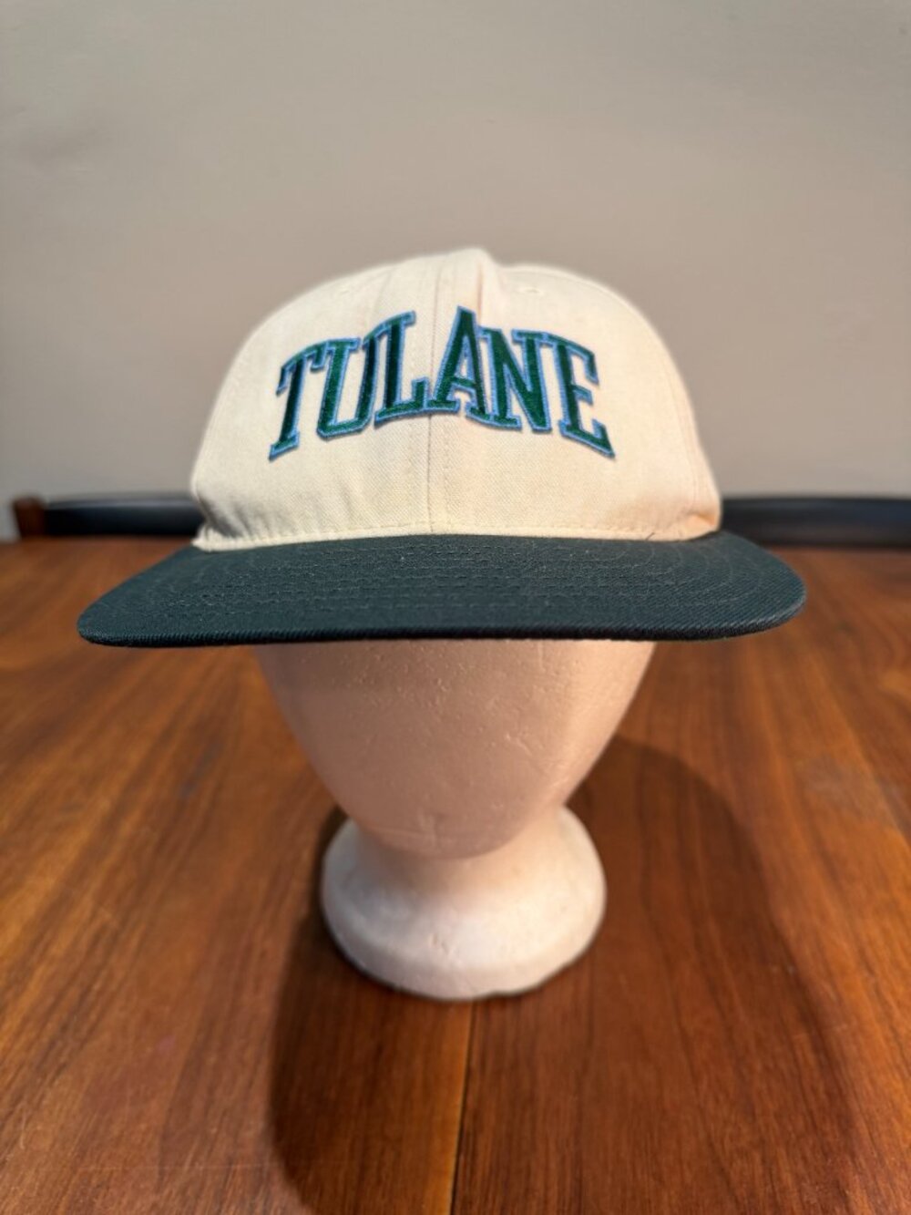Vintage 1990s Tulane Green Wave Fitted Hat 7¼, USA-Made University Square